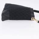 GUCCI GG Canvas Shoulder Bag Black Gold Tone 33900 Auth 194224-3