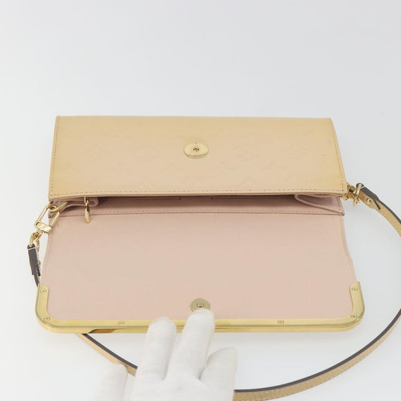 LOUIS VUITTON Monogram Vernis Rossmore MM Beige Poodle M91757 LV Auth 194227A