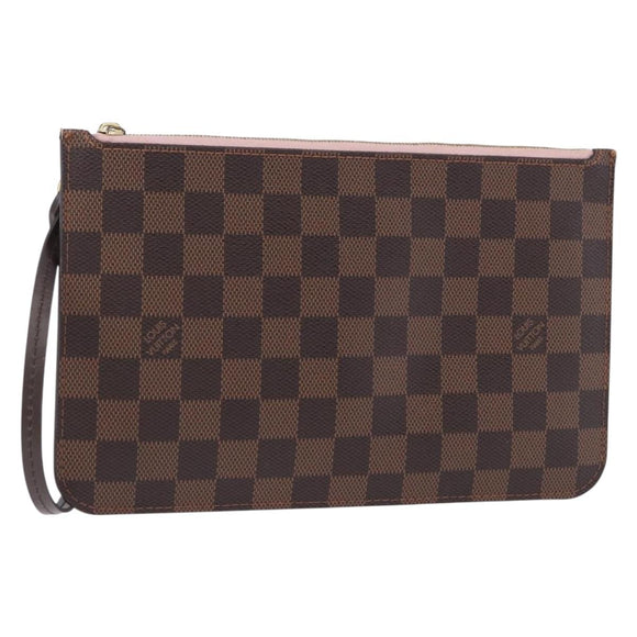 LOUIS VUITTON Damier Ebene Neverfull MM Pouch LV Auth 194228A