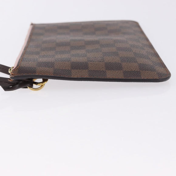 LOUIS VUITTON Damier Ebene Neverfull MM Pouch LV Auth 194228A