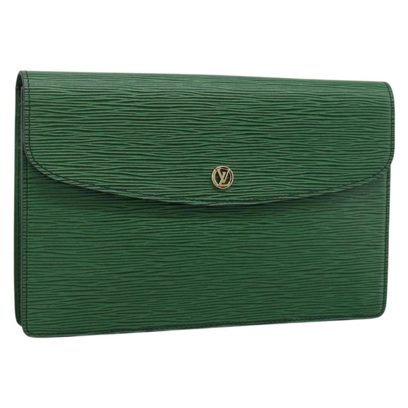 LOUIS VUITTON Epi Montaigne 27 Clutch Bag Green M52654 LV Auth 194230A