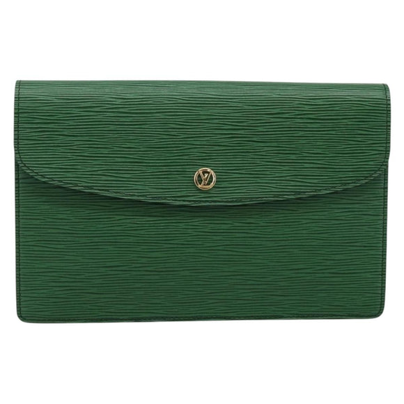 LOUIS VUITTON Epi Montaigne 27 Clutch Bag Green M52654 LV Auth 194230A