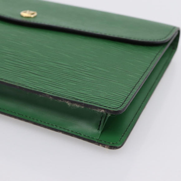 LOUIS VUITTON Epi Montaigne 27 Clutch Bag Green M52654 LV Auth 194230A
