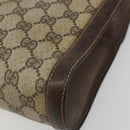GUCCI PARFUMS GG Supreme Web Sherry Line Clutch Bag PVC Beige Gold Auth 194232-15