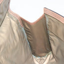 GUCCI PARFUMS GG Supreme Web Sherry Line Clutch Bag PVC Beige Gold Auth 194232-18