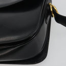 CELINE Shoulder Bag Leather Black Gold Auth 194233-9