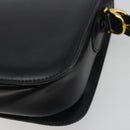 CELINE Shoulder Bag Leather Black Gold Auth 194233-15