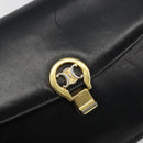 CELINE Shoulder Bag Leather Black Gold Auth 194233-17