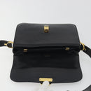 CELINE Shoulder Bag Leather Black Gold Auth 194233-10