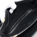 CELINE Shoulder Bag Leather Black Gold Auth 194233-11