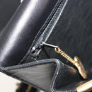 CELINE Shoulder Bag Leather Black Gold Auth 194233-22