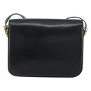 CELINE Shoulder Bag Leather Black Gold Auth 194233-2