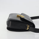 CELINE Shoulder Bag Leather Black Gold Auth 194233-3