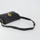 CELINE Shoulder Bag Leather Black Gold Auth 194233-7