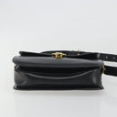 CELINE Shoulder Bag Leather Black Gold Auth 194233-5