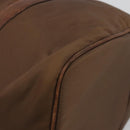 PRADA Hand Bag Nylon Brown Gold Auth 194238-10