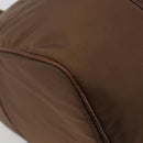 PRADA Hand Bag Nylon Brown Gold Auth 194238-11