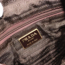PRADA Hand Bag Nylon Brown Gold Auth 194238-18