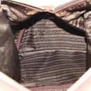 PRADA Hand Bag Nylon Brown Gold Auth 194238-21