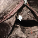 PRADA Hand Bag Nylon Brown Gold Auth 194238-24