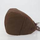 PRADA Hand Bag Nylon Brown Gold Auth 194238-4
