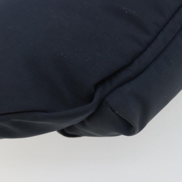 BALENCIAGA Body Bag Canvas Navy Silver Auth 194239