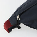 BALENCIAGA Body Bag Canvas Navy Silver Auth 194239-10