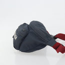 BALENCIAGA Body Bag Canvas Navy Silver Auth 194239-4