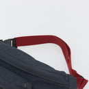 BALENCIAGA Body Bag Canvas Navy Silver Auth 194239-8