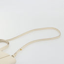 CELINE Vertical Cabas Small Hand Bag Calf Skin 2way White Gray gold Auth 194240-10