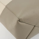 CELINE Vertical Cabas Small Hand Bag Calf Skin 2way White Gray gold Auth 194240-13