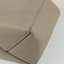 CELINE Vertical Cabas Small Hand Bag Calf Skin 2way White Gray gold Auth 194240-14