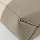 CELINE Vertical Cabas Small Hand Bag Calf Skin 2way White Gray gold Auth 194240-15