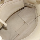 CELINE Vertical Cabas Small Hand Bag Calf Skin 2way White Gray gold Auth 194240-17
