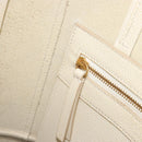 CELINE Vertical Cabas Small Hand Bag Calf Skin 2way White Gray gold Auth 194240-20