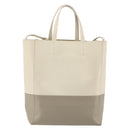 CELINE Vertical Cabas Small Hand Bag Calf Skin 2way White Gray gold Auth 194240-3