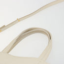 CELINE Vertical Cabas Small Hand Bag Calf Skin 2way White Gray gold Auth 194240-8