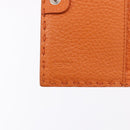 FENDI Celeria Wallet Leather Orange Silver Auth 194243A-18