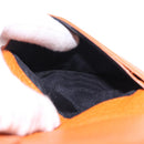 FENDI Celeria Wallet Leather Orange Silver Auth 194243A-21