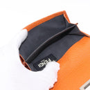 FENDI Celeria Wallet Leather Orange Silver Auth 194243A-10