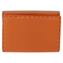 FENDI Celeria Wallet Leather Orange Silver Auth 194243A-2
