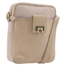 Salvatore Ferragamo Gancini Shoulder Bag Leather Pink Gold Auth 194244A-1
