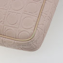 Salvatore Ferragamo Gancini Shoulder Bag Leather Pink Gold Auth 194244A-16