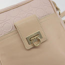 Salvatore Ferragamo Gancini Shoulder Bag Leather Pink Gold Auth 194244A-18