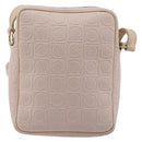 Salvatore Ferragamo Gancini Shoulder Bag Leather Pink Gold Auth 194244A-2