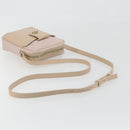Salvatore Ferragamo Gancini Shoulder Bag Leather Pink Gold Auth 194244A-7