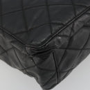CHANEL Matelasse Tote Bag Patent Leather Black Gold CC Auth 194245-15
