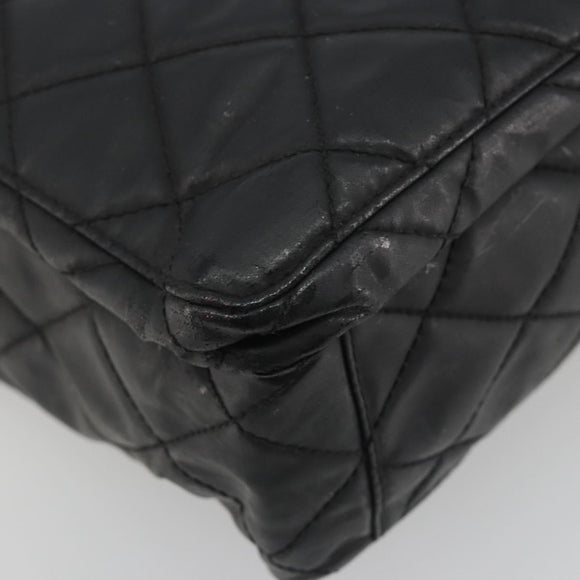 CHANEL Matelasse Tote Bag Patent Leather Black Gold CC Auth 194245