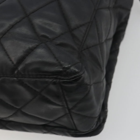CHANEL Matelasse Tote Bag Patent Leather Black Gold CC Auth 194245
