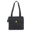 CHANEL Matelasse Tote Bag Patent Leather Black Gold CC Auth 194245-13